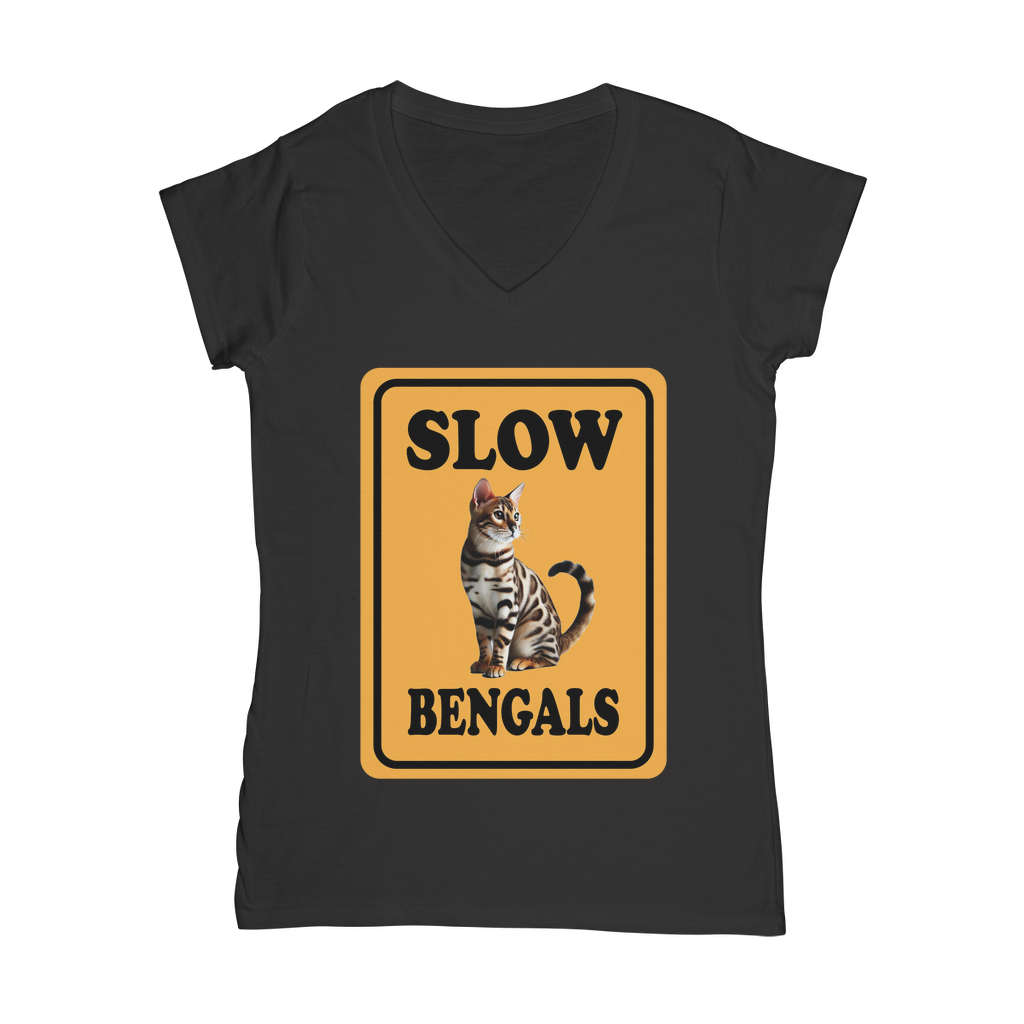 slow bengals Classic Women's V-Neck T-Shirt
