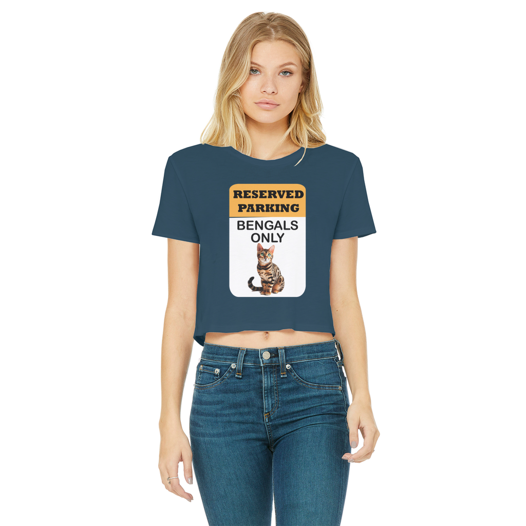 Bengals only Classic Women's Cropped Raw Edge T-Shirt