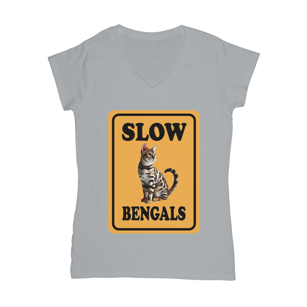 slow bengals Classic Women's V-Neck T-Shirt