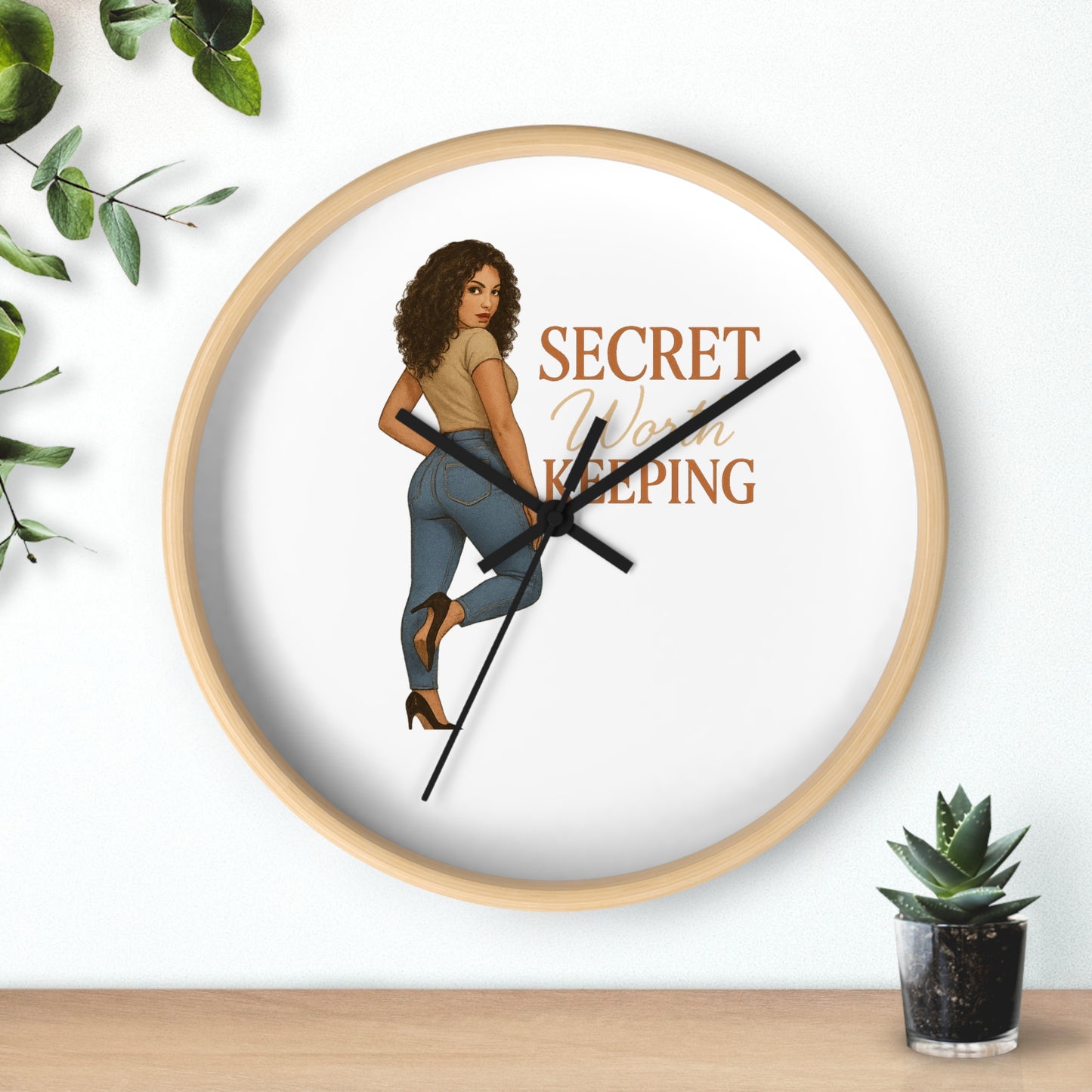 Stylish Secret Keeping Wall Clock, Home Decor, Time Management, Unique Gift, Modern Office Decor, Trendy Wall Art