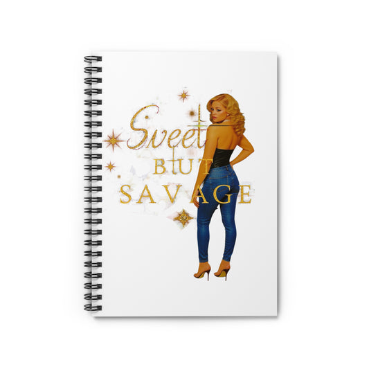 Sweet But Savage Spiral Notebook - Stylish Journal, Stationery, Gift for Creatives, Motivational Organizer, Daily Planner.