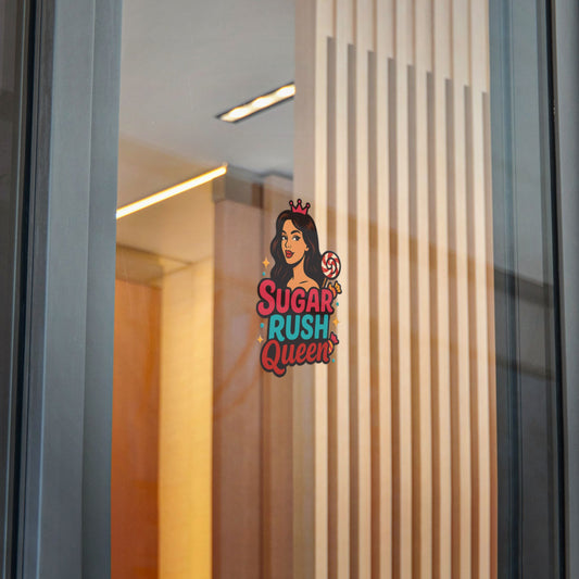 Sugar Rush Queen Die-Cut Stickers | Fun Vibes for Sweet Tooth Lovers, Ideal for Party Favors, Decorating, Gift Wrapping, Festivals