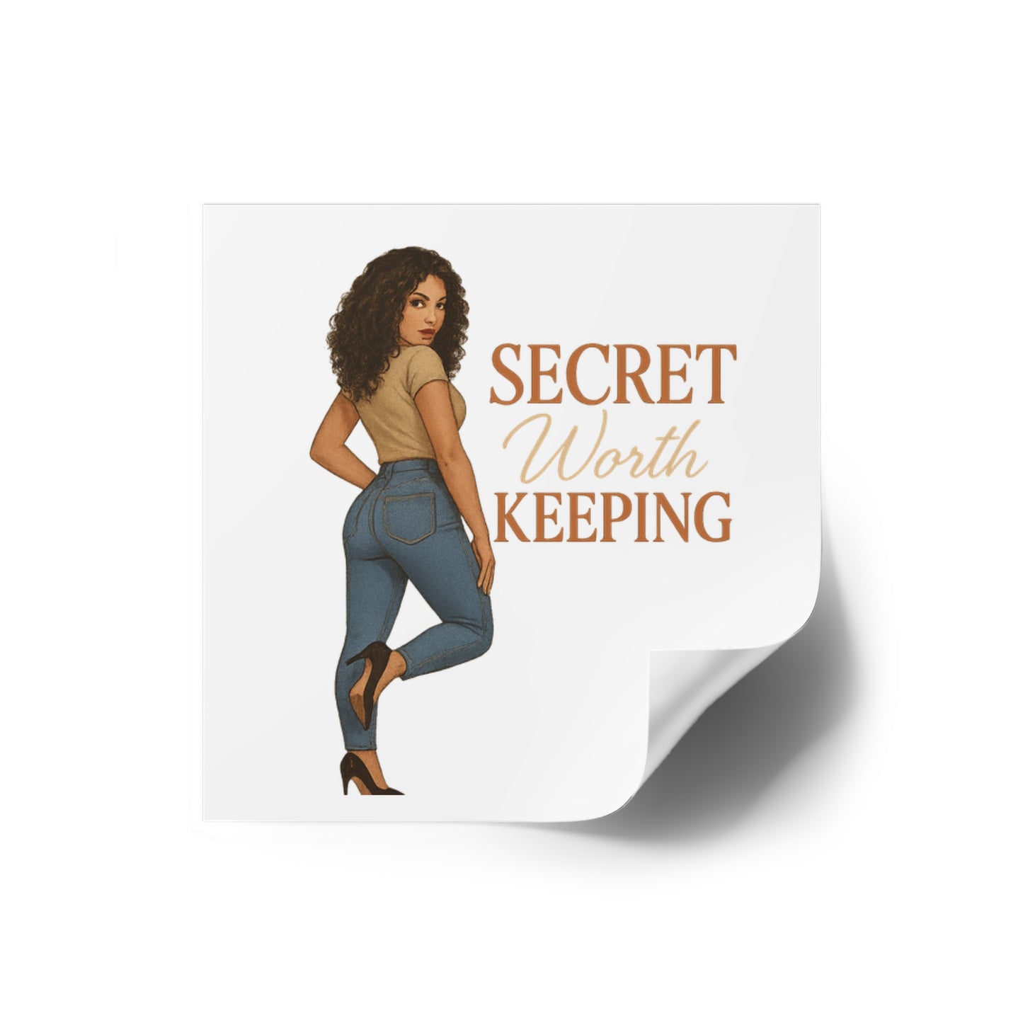 Chic Laminate Stickers, Empowering Décor, Secret Worth Keeping, Stylish Gifts, Trendy Accessories, Perfect for Journals, Scrapbooking