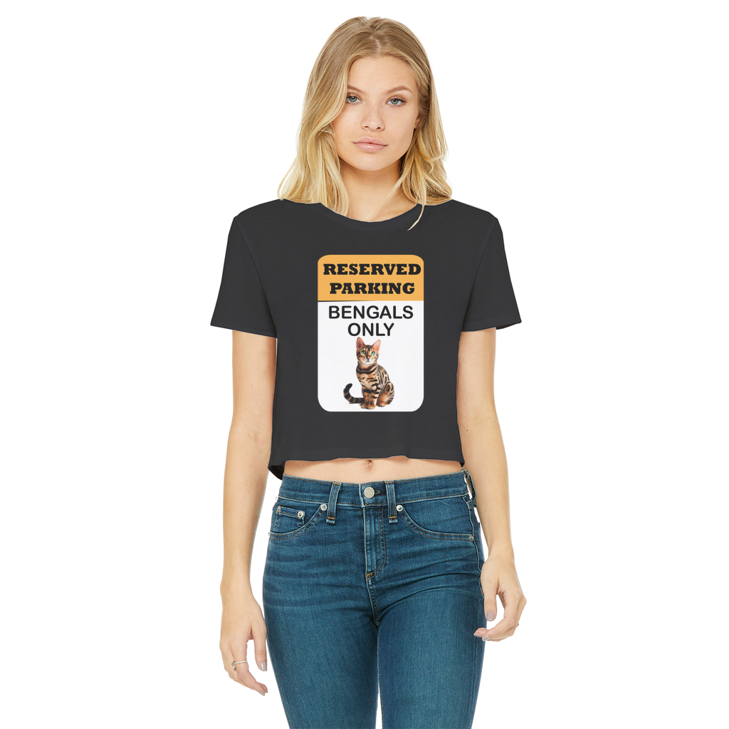 Bengals only Classic Women's Cropped Raw Edge T-Shirt