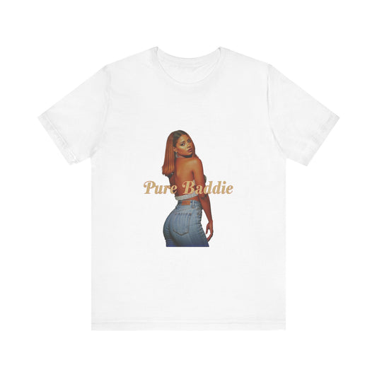 Unisex Graphic Tee - Pure Baddie Vibe, Casual Wear for Everyday Adventures, Perfect for Summer, Festivals, & Social Gatherings