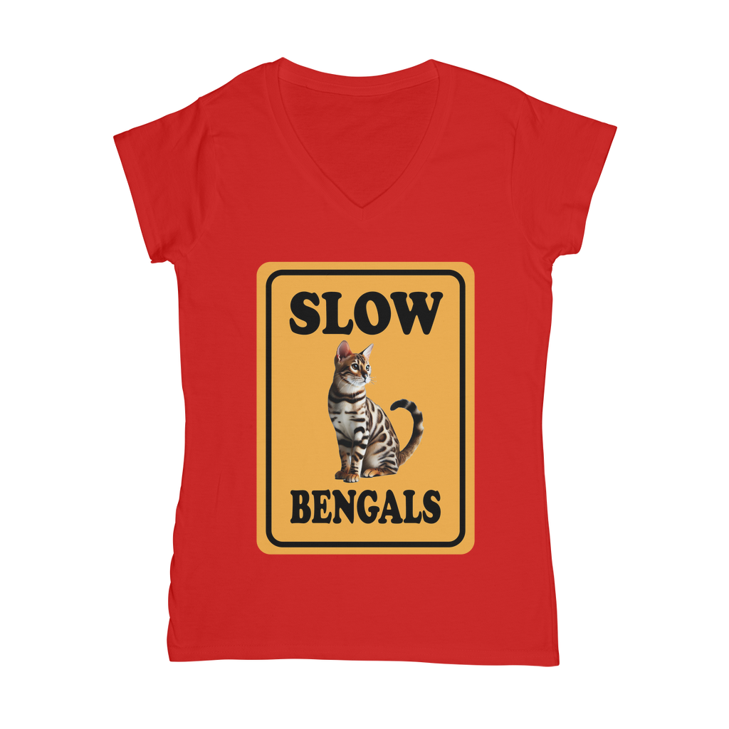 slow bengals Classic Women's V-Neck T-Shirt
