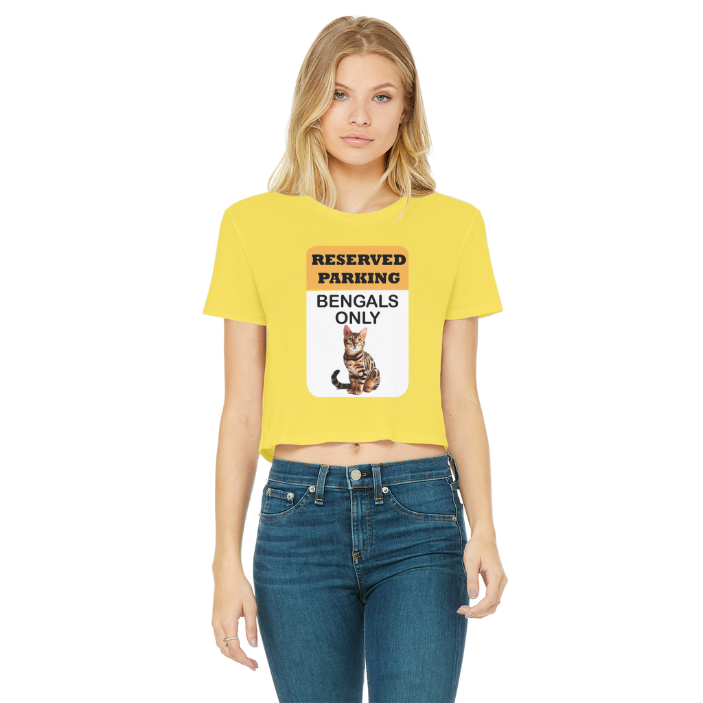 Bengals only Classic Women's Cropped Raw Edge T-Shirt