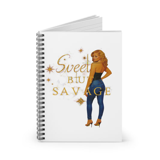 Sweet But Savage Spiral Notebook - Stylish Journal, Stationery, Gift for Creatives, Motivational Organizer, Daily Planner.