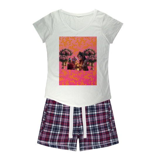 Best Friend Women's Sleepy Tee and Flannel Short