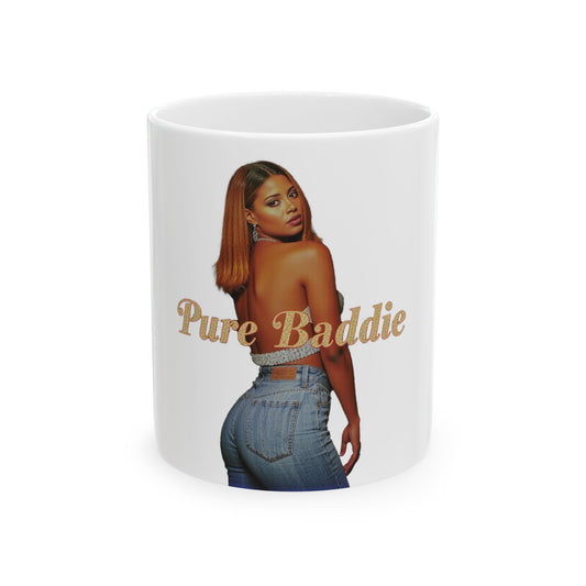 Pure Baddie Ceramic Mug - Stylish Coffee Cup for Trendsetters, Gift for Her, Fun Mug for Women, Unique Home Decor, Fashionista Mug