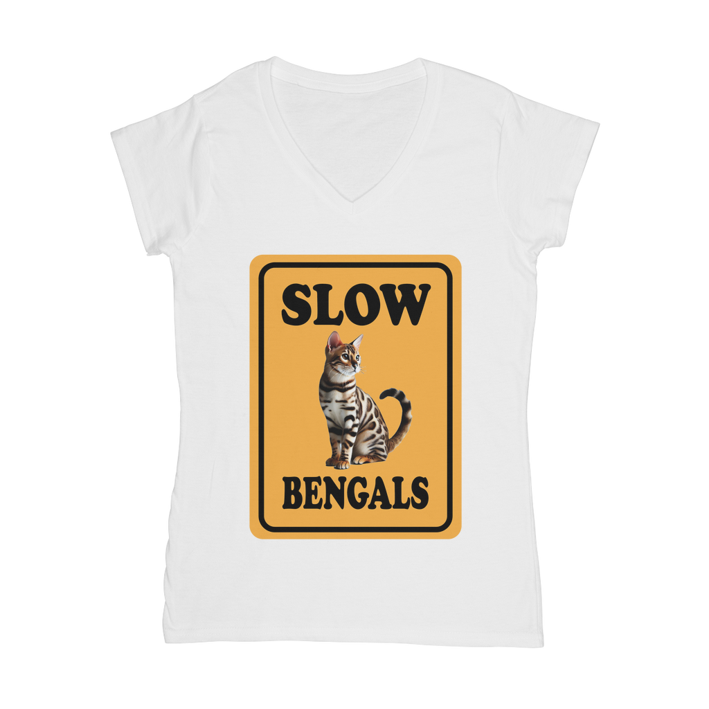slow bengals Classic Women's V-Neck T-Shirt