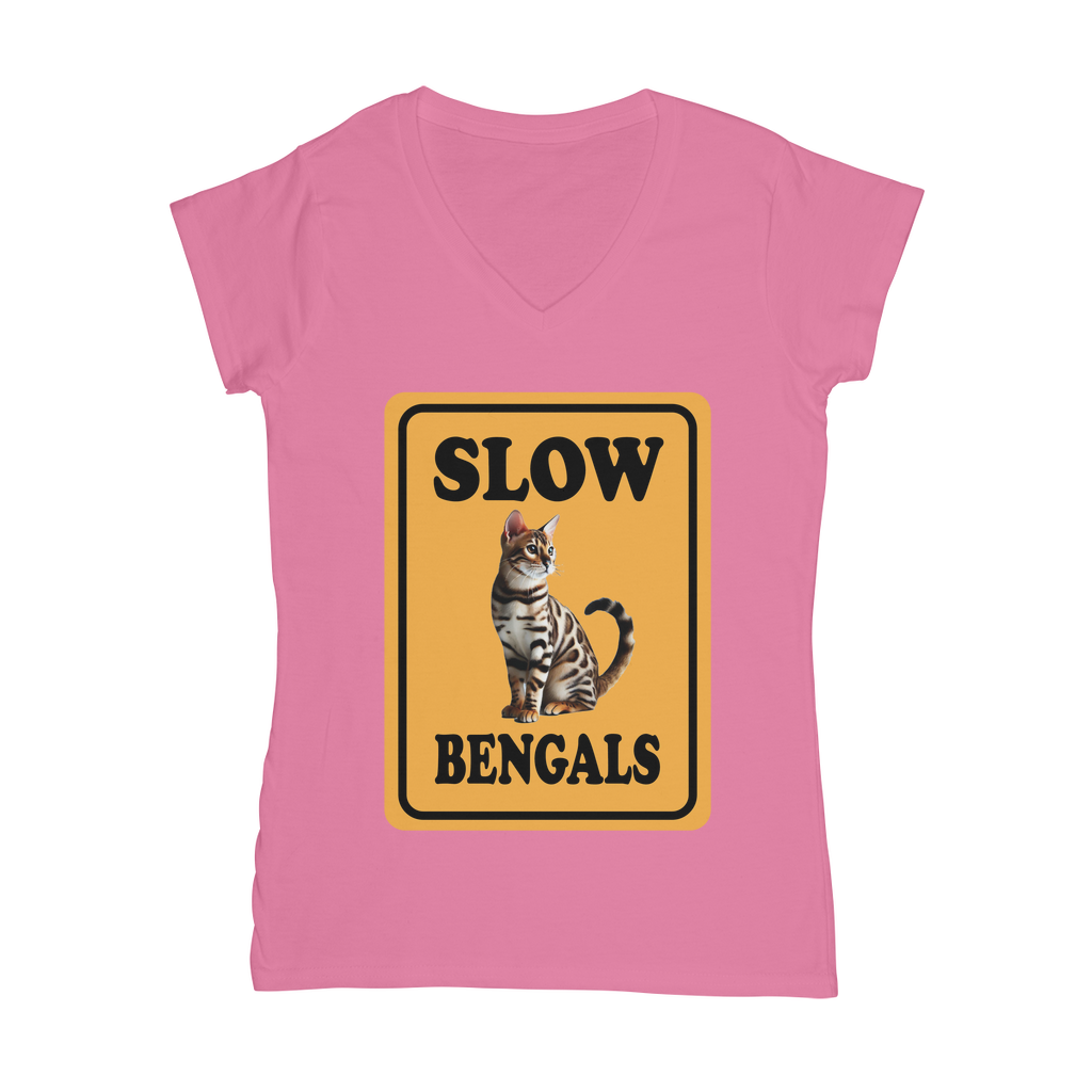 slow bengals Classic Women's V-Neck T-Shirt