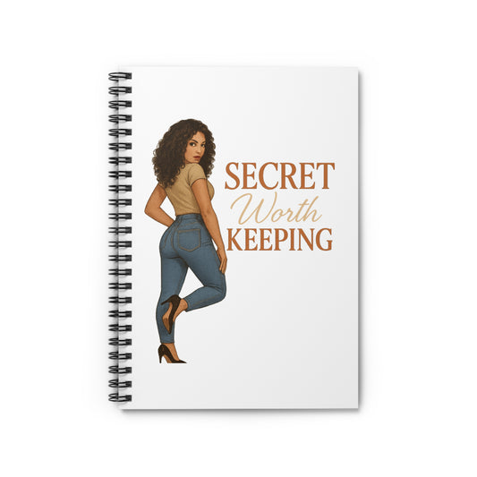 Chic Spiral Notebook - Secret Worth Keeping, Inspirational Journal, Gift for Her, Teen Journal, Stylish Notepad
