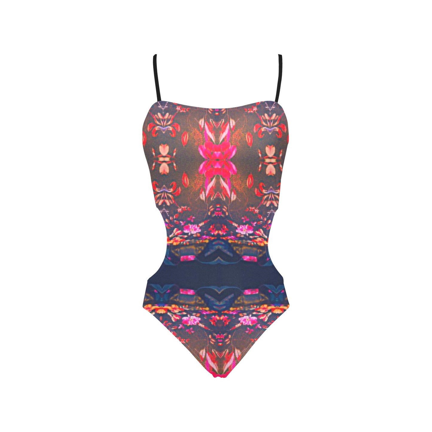 Tribal Women's Spaghetti Strap Cut Out Sides Swimsuit