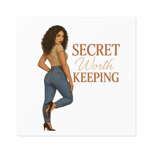 Chic Laminate Stickers, Empowering Décor, Secret Worth Keeping, Stylish Gifts, Trendy Accessories, Perfect for Journals, Scrapbooking