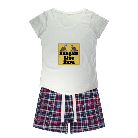 Bengals Women's Sleepy Tee and Flannel Short