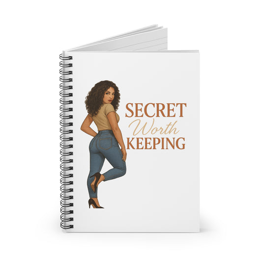 Chic Spiral Notebook - Secret Worth Keeping, Inspirational Journal, Gift for Her, Teen Journal, Stylish Notepad