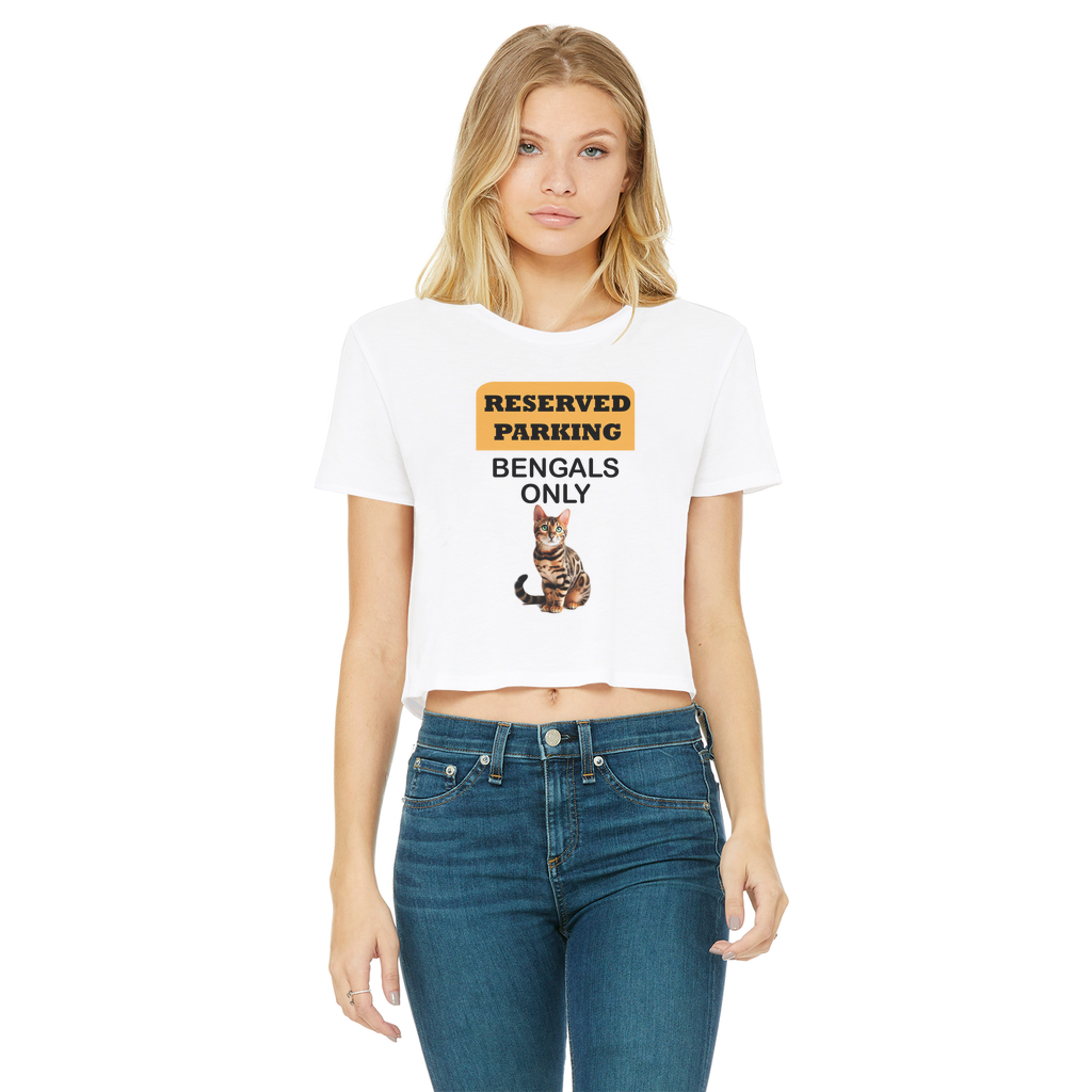 Bengals only Classic Women's Cropped Raw Edge T-Shirt