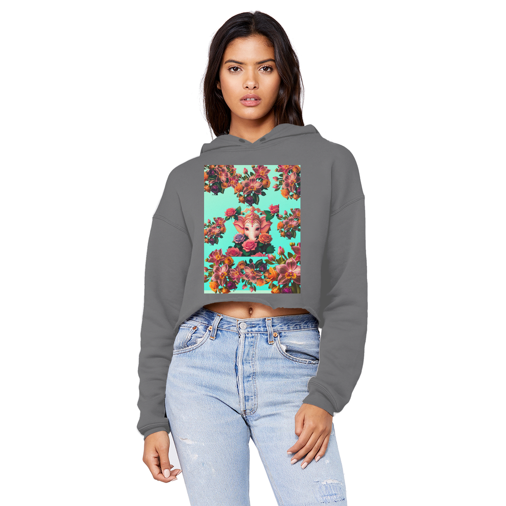 Harmonious Cropped Raw Edge Boyfriend Hoodie