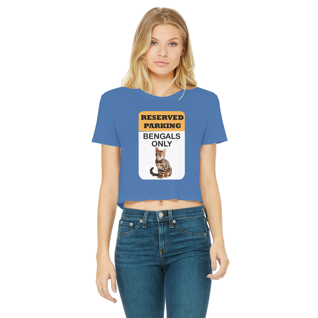 Bengals only Classic Women's Cropped Raw Edge T-Shirt