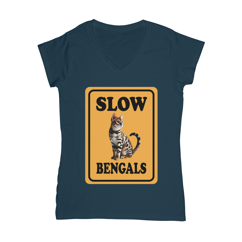 slow bengals Classic Women's V-Neck T-Shirt