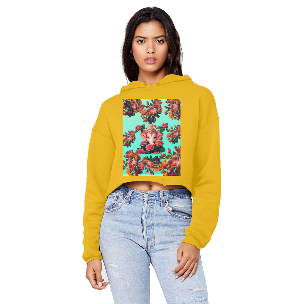 Harmonious Cropped Raw Edge Boyfriend Hoodie