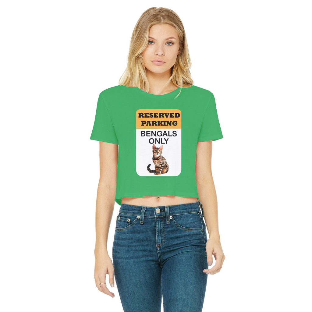 Bengals only Classic Women's Cropped Raw Edge T-Shirt