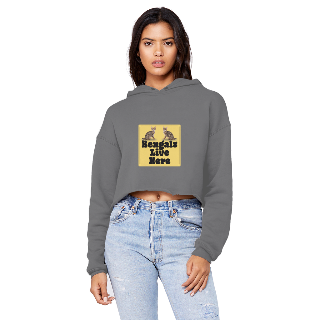 Bengals Cropped Raw Edge Boyfriend Hoodie