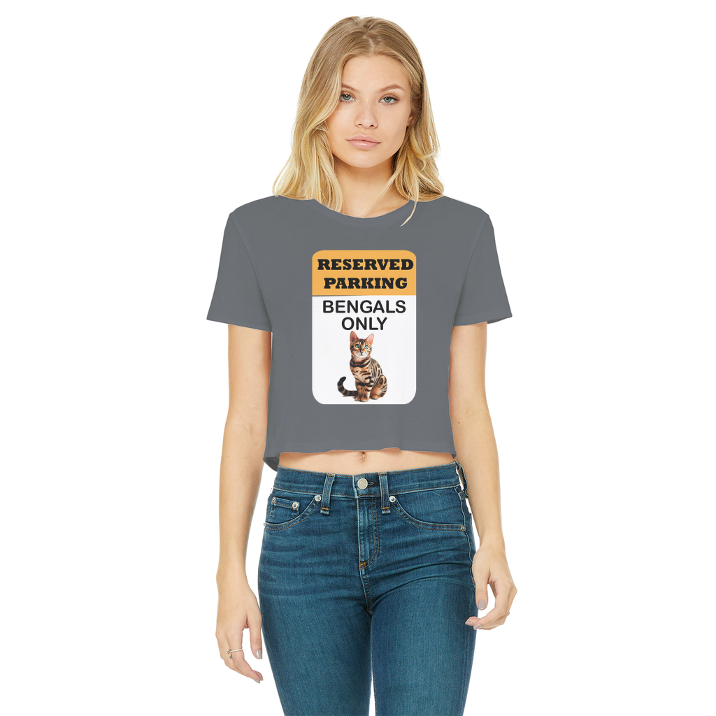 Bengals only Classic Women's Cropped Raw Edge T-Shirt