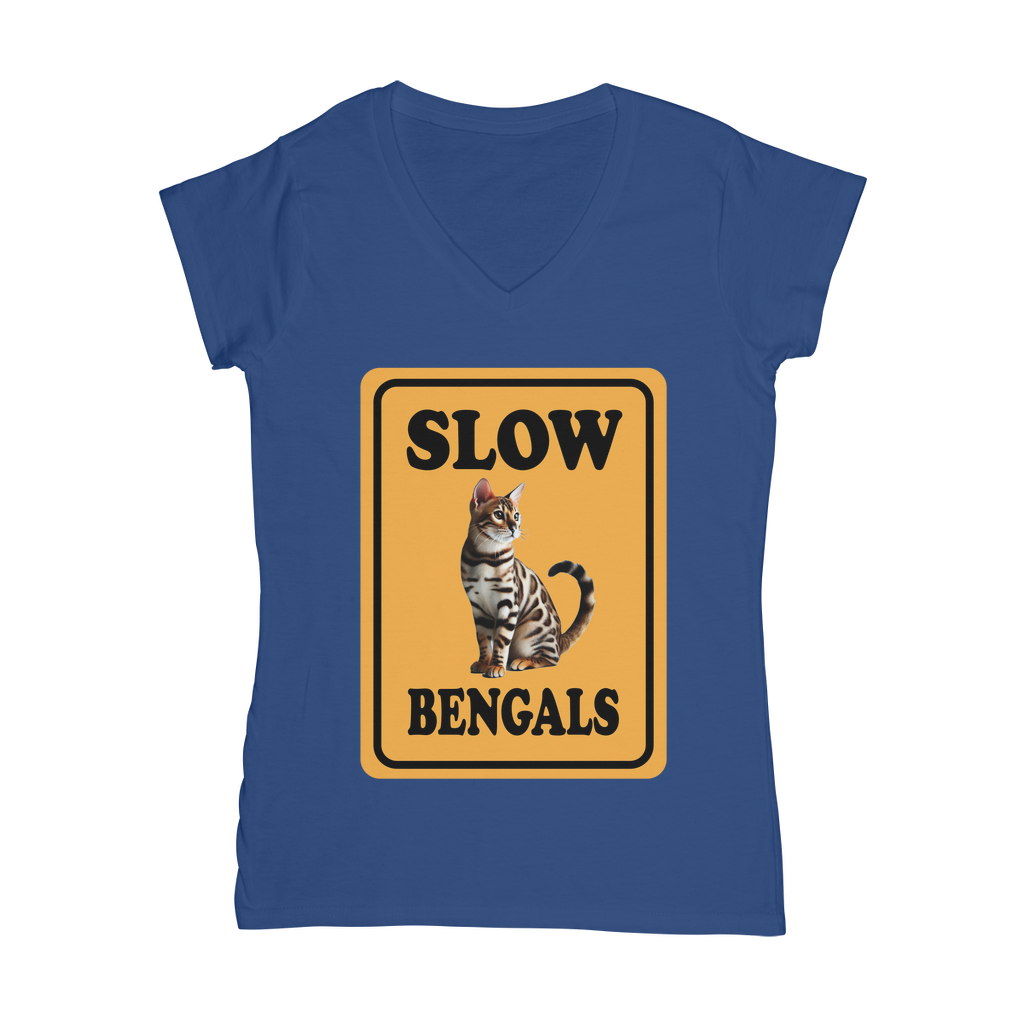 slow bengals Classic Women's V-Neck T-Shirt