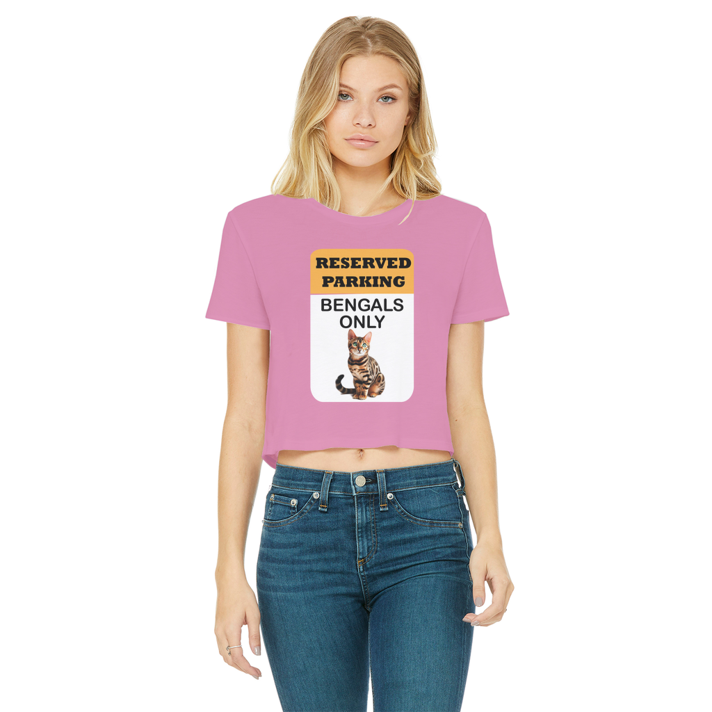 Bengals only Classic Women's Cropped Raw Edge T-Shirt