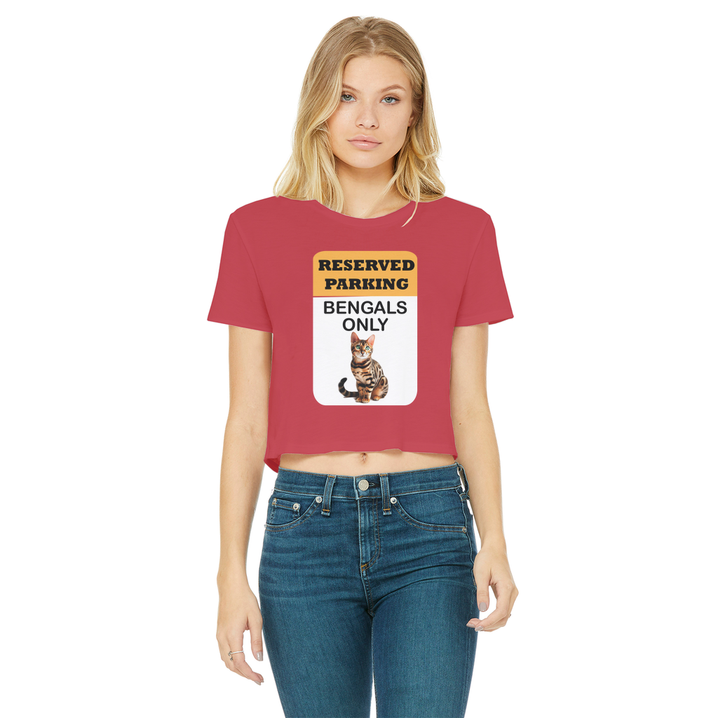 Bengals only Classic Women's Cropped Raw Edge T-Shirt