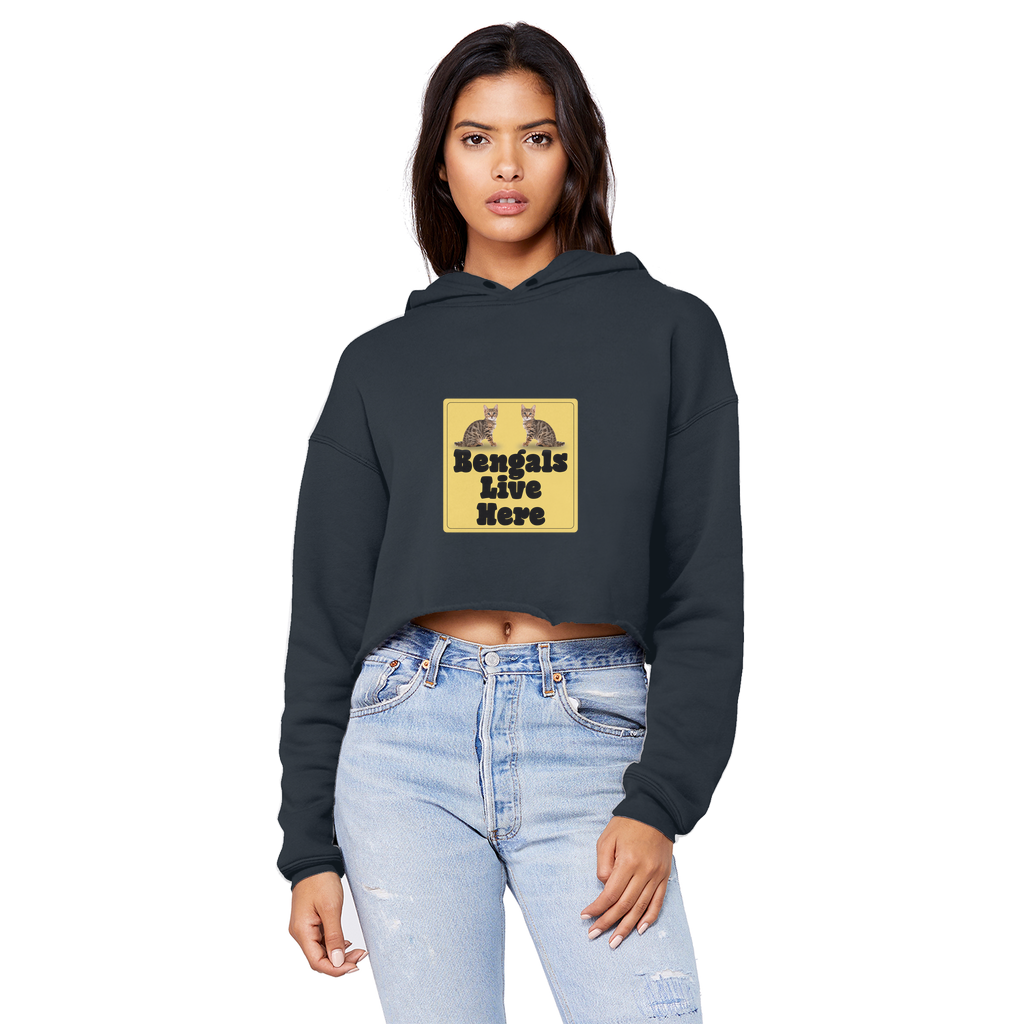 Bengals Cropped Raw Edge Boyfriend Hoodie
