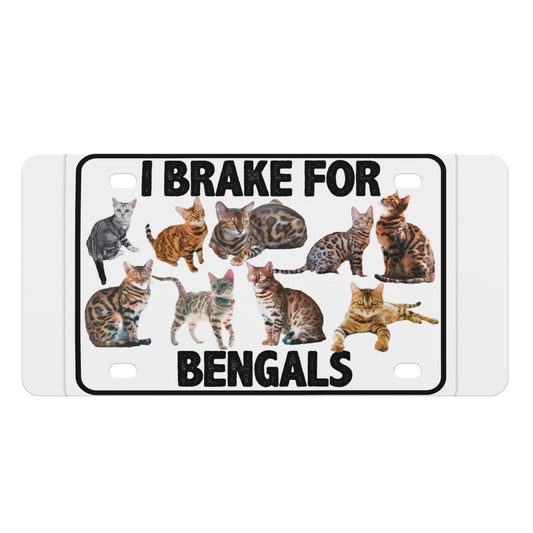 I Brake For Bengals Customized License Plates