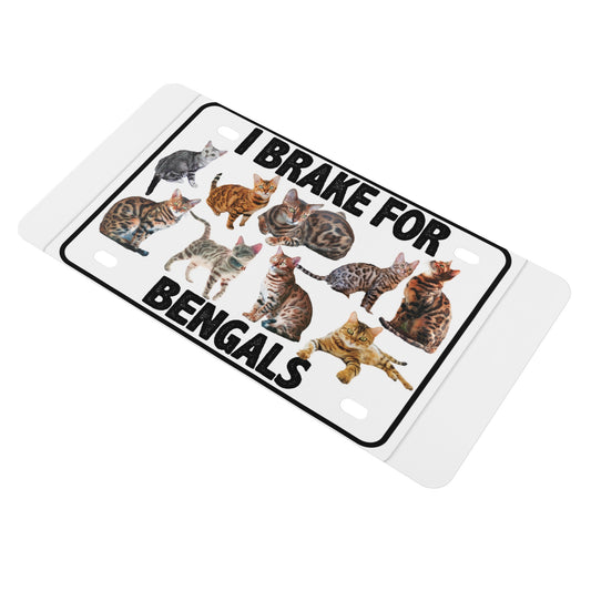 I Brake For Bengals Customized License Plates