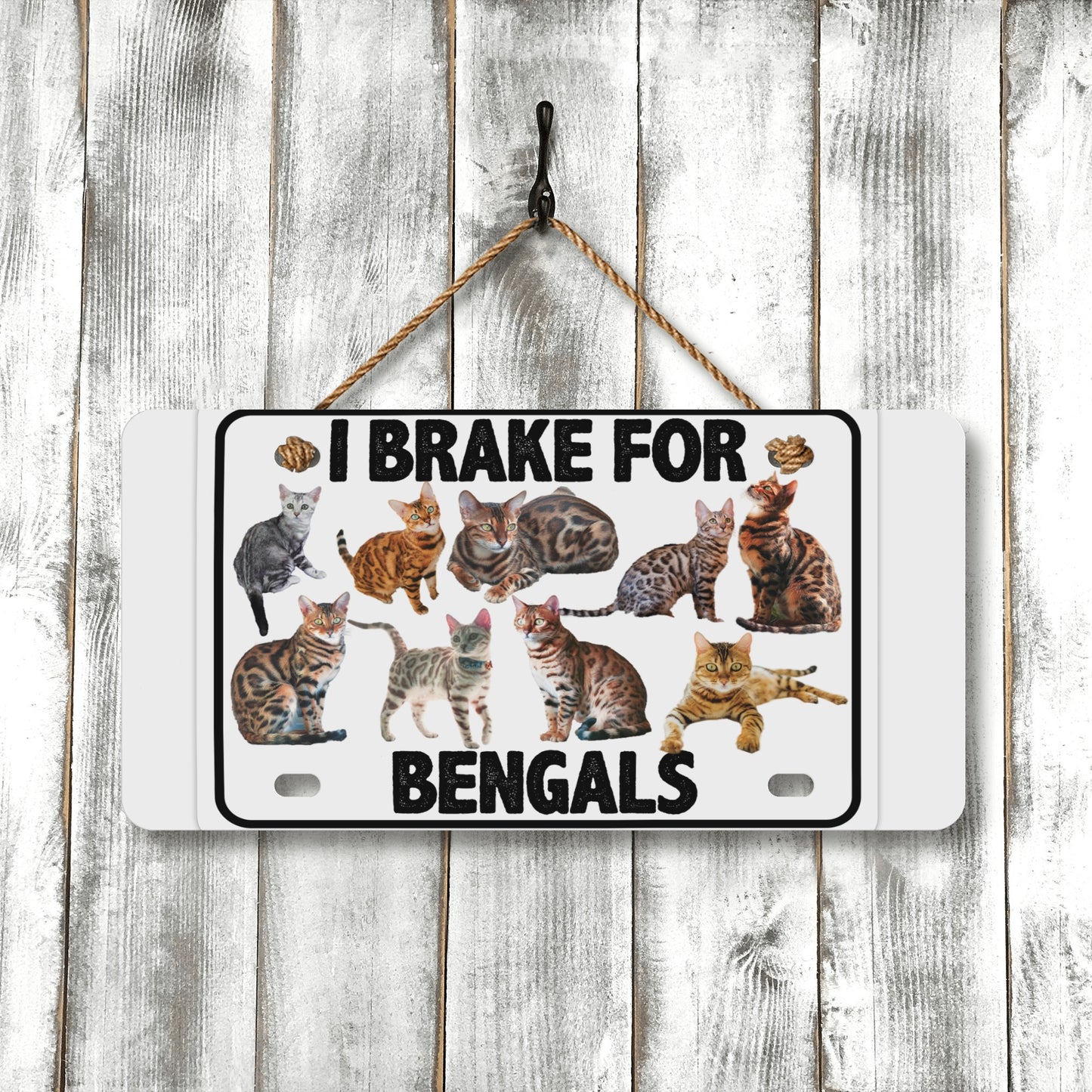 I Brake For Bengals Customized License Plates