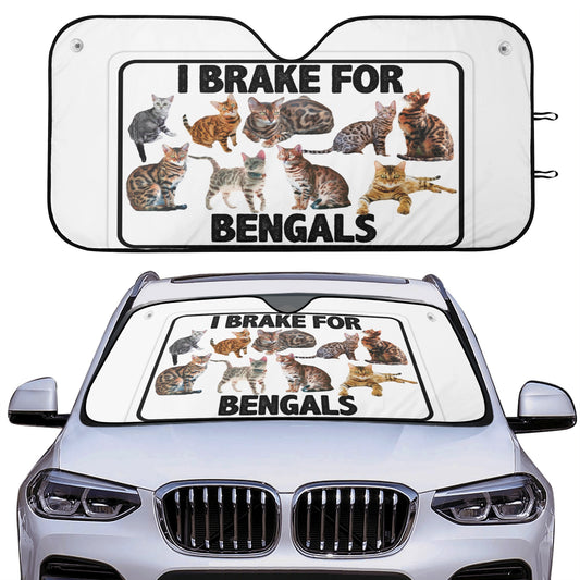 I Brake for Bengals Car Auto Sun Shade