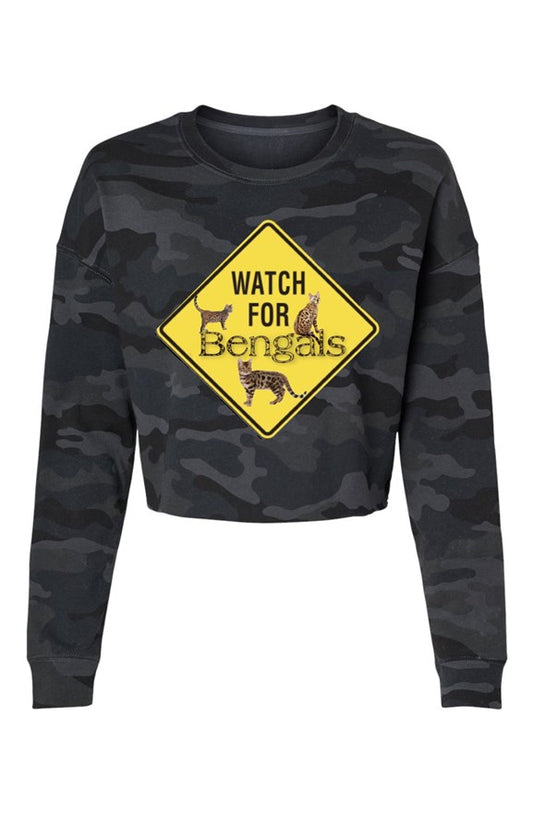 3 Bengals Lightweight Camo Cropped Crew