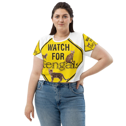 3 Bengals All-Over Print Crop Tee