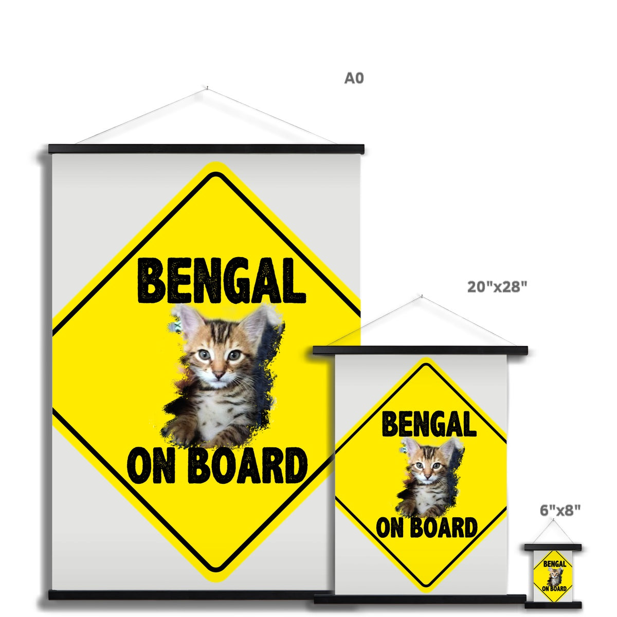 Bengal on Board  Fine Art Print with Hanger