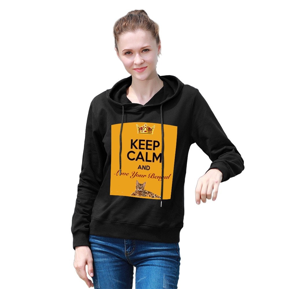 Keep Calm and Love Your Bengal Women's Hoodie Sweatshirt
