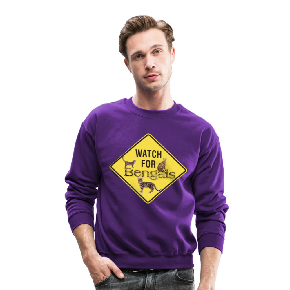 3 Bengals Crewneck Sweatshirt - purple