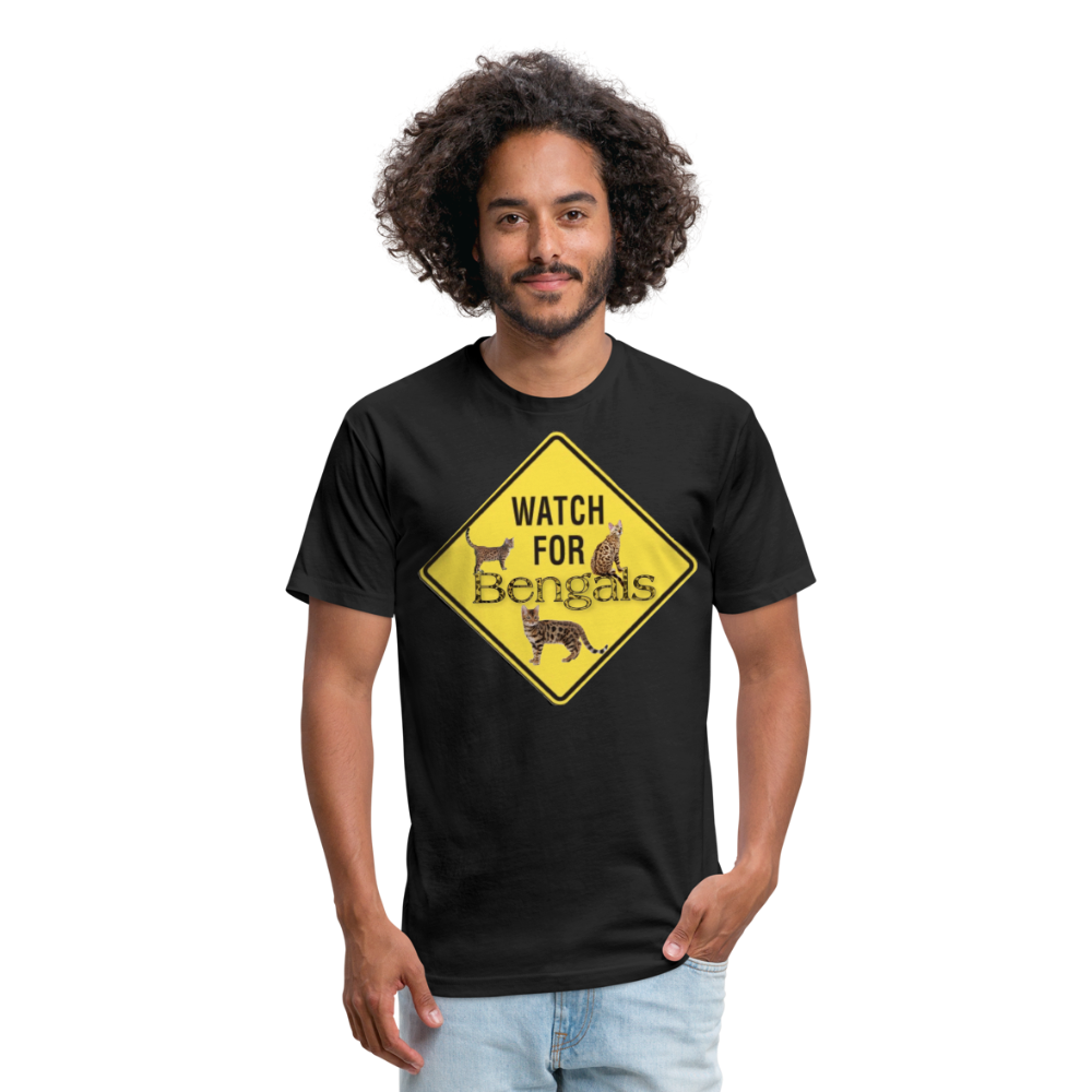 3 Bengals Fitted Cotton/Poly T-Shirt by Next Level - black