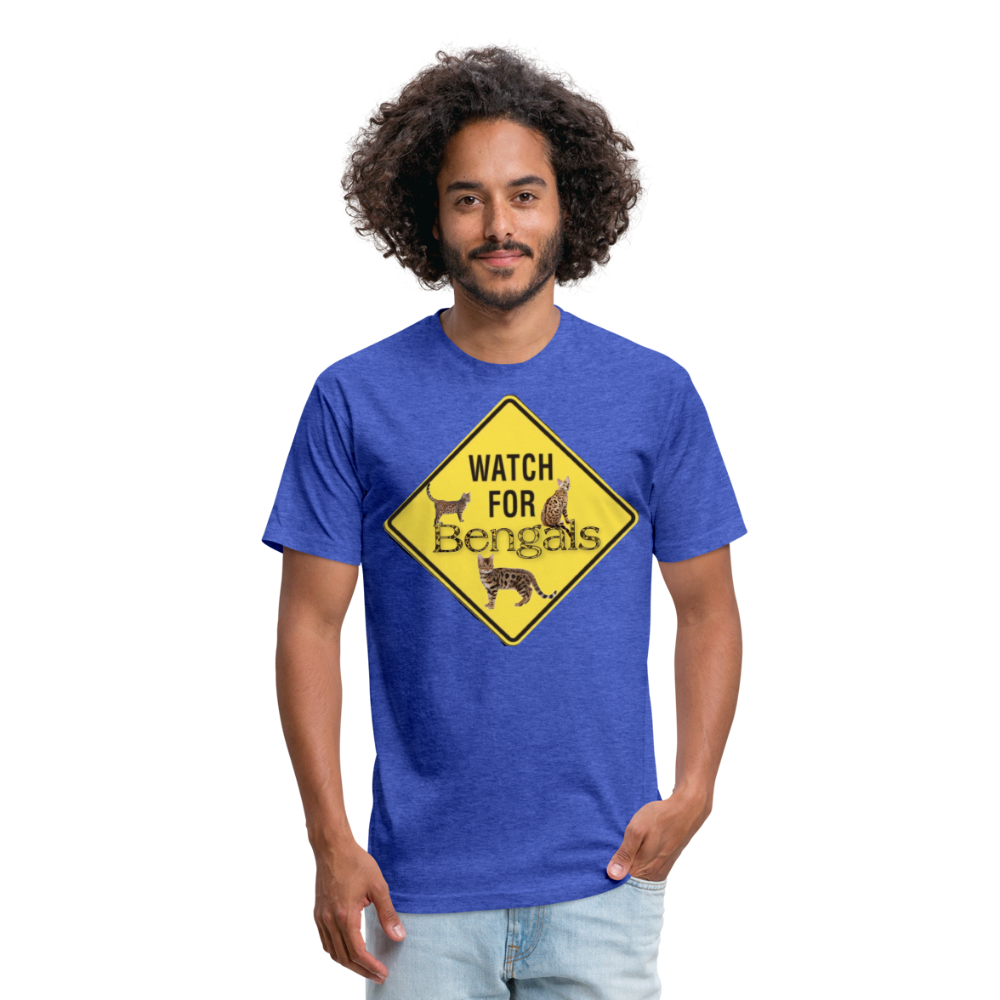 3 Bengals Fitted Cotton/Poly T-Shirt by Next Level - heather royal