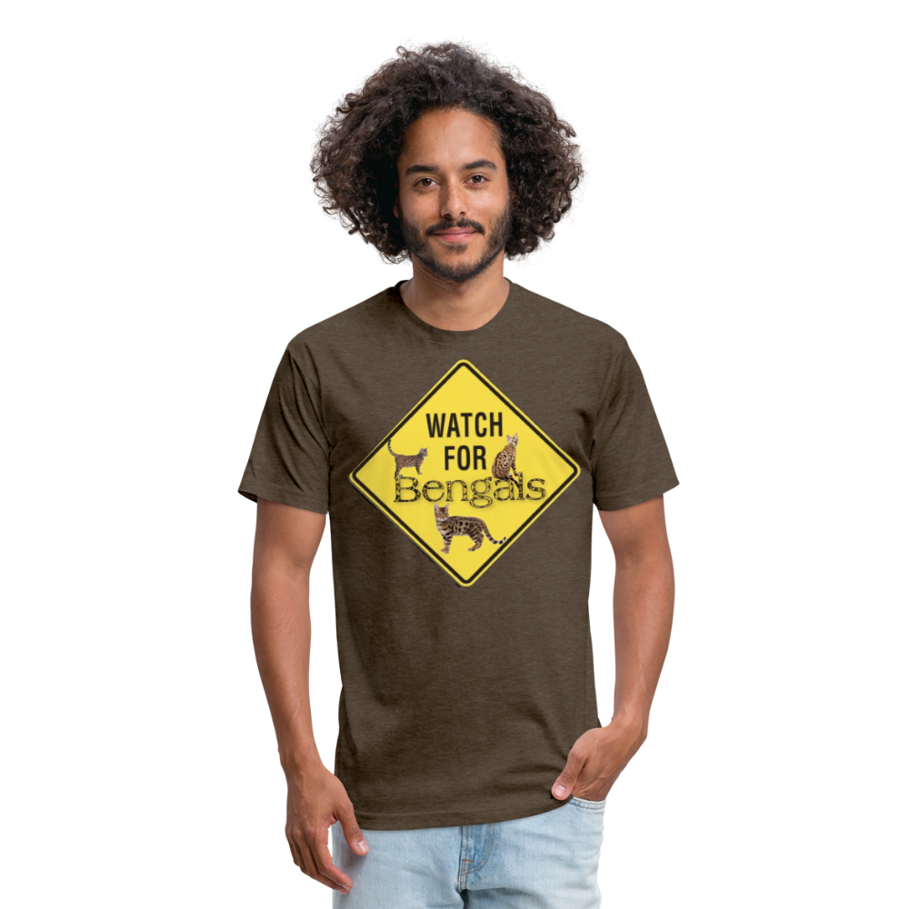 3 Bengals Fitted Cotton/Poly T-Shirt by Next Level - heather espresso