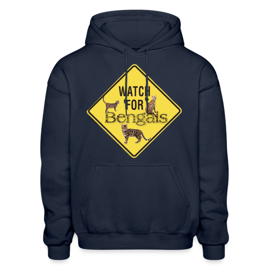 3 Bengals Gildan Heavy Blend Adult Hoodie - navy