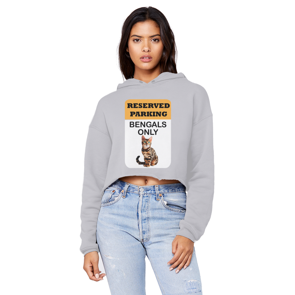 Bengals only Cropped Raw Edge Boyfriend Hoodie