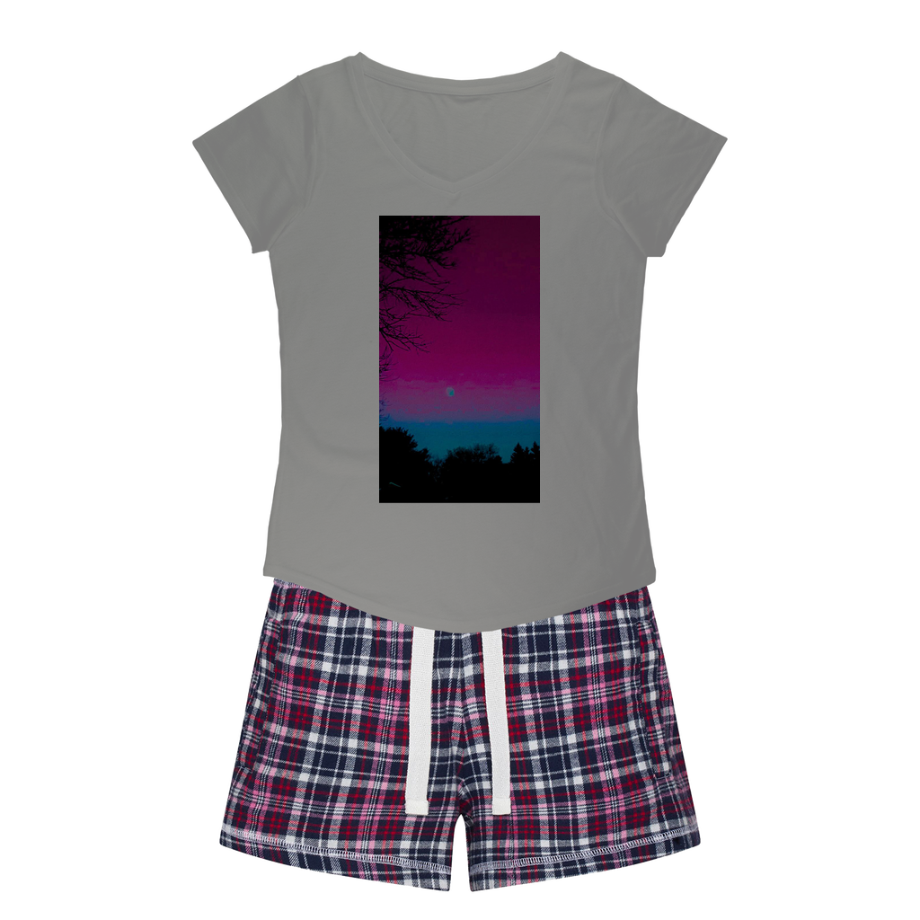 Twilight Women's Sleepy Tee and Flannel Short