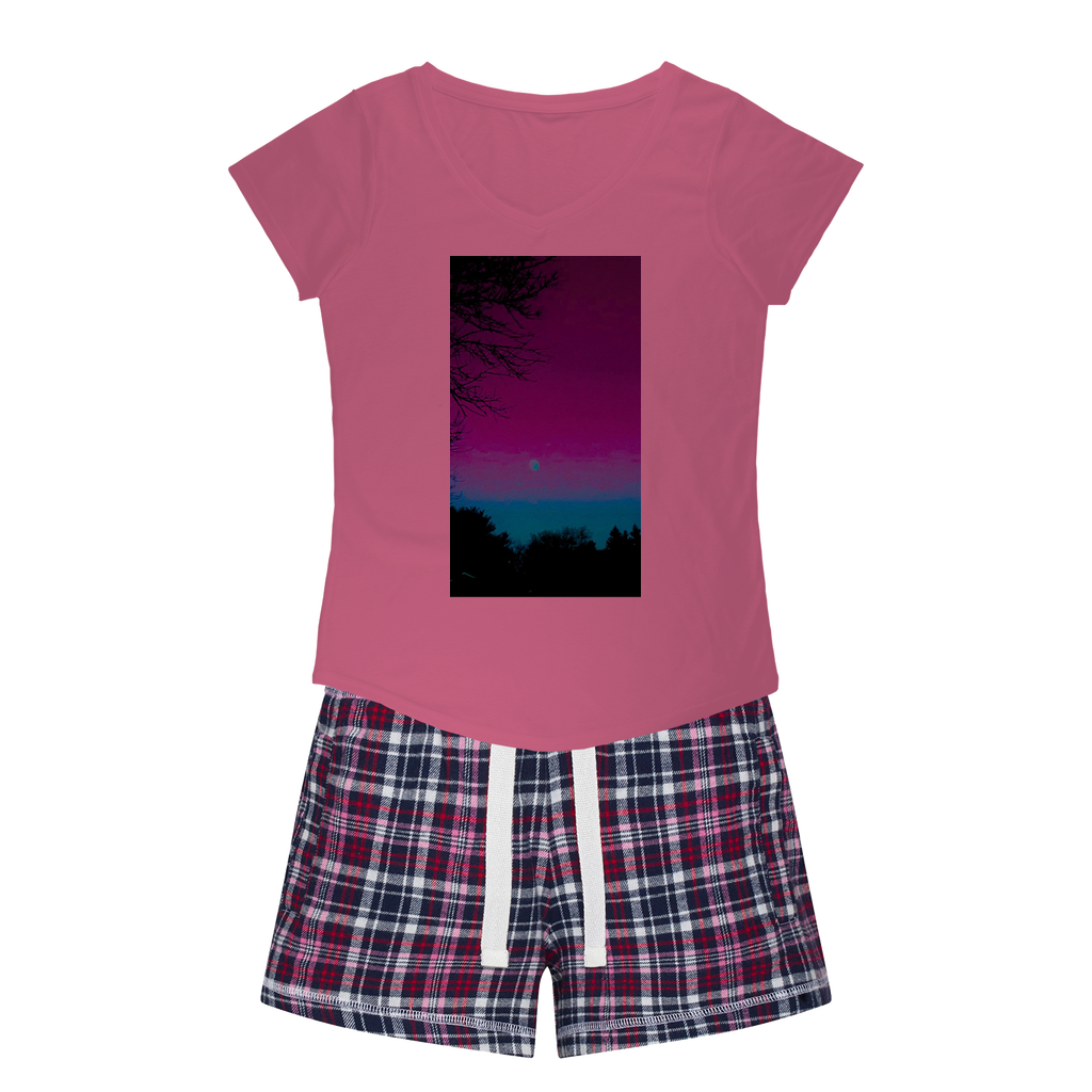 Twilight Women's Sleepy Tee and Flannel Short