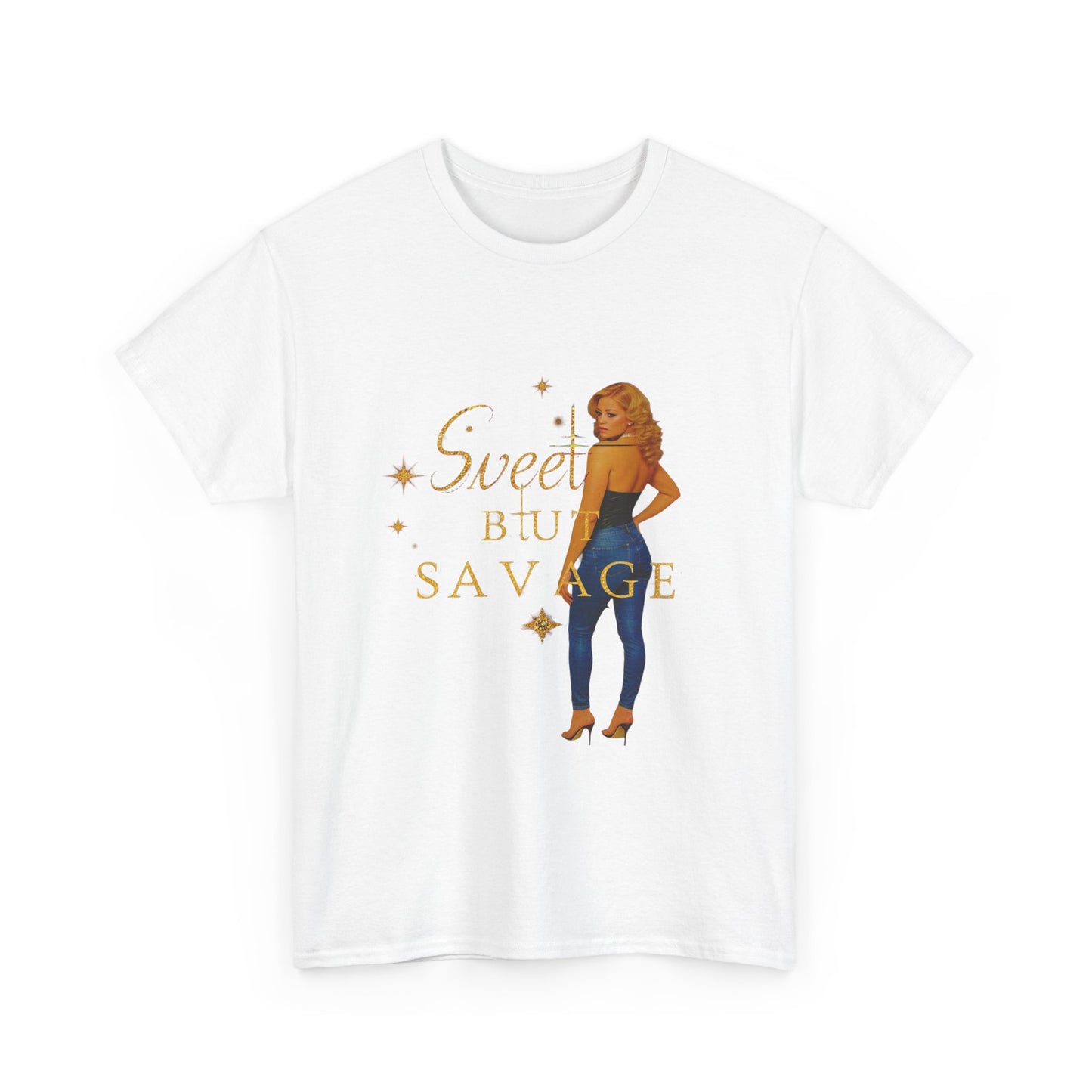 Sweet but Savage Unisex Heavy Cotton Tee | Trendy Graphic Tee, Casual Wear, Gift for Her, Birthday, Everyday Style